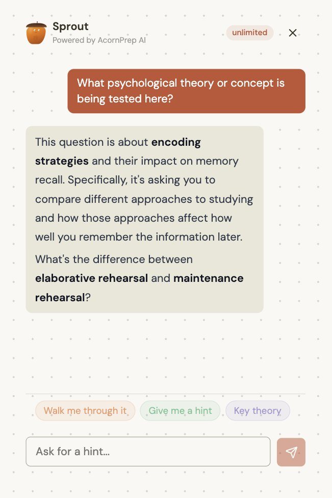 AcornPrep AI tutor