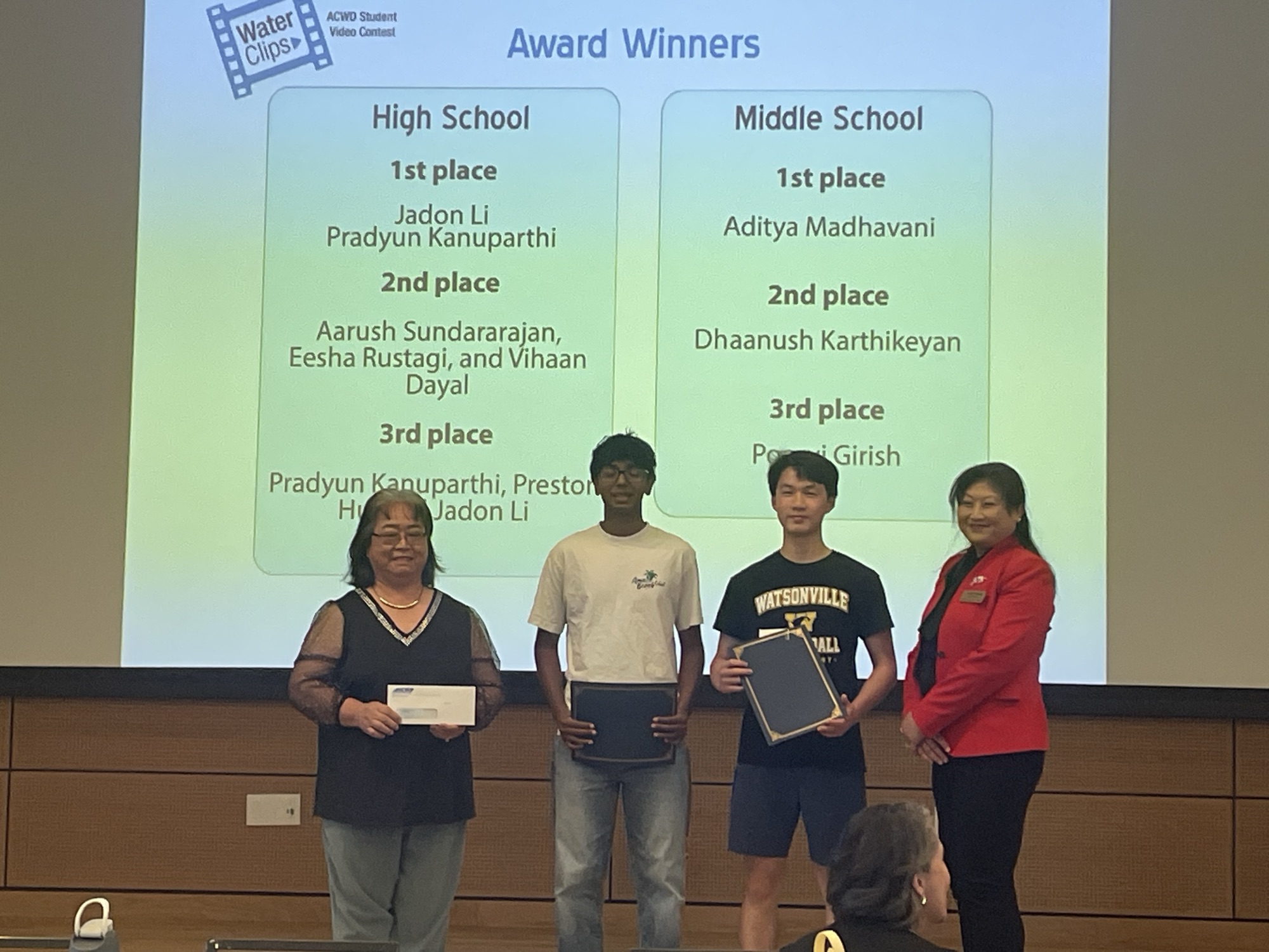 ACWD water contest — 1st place