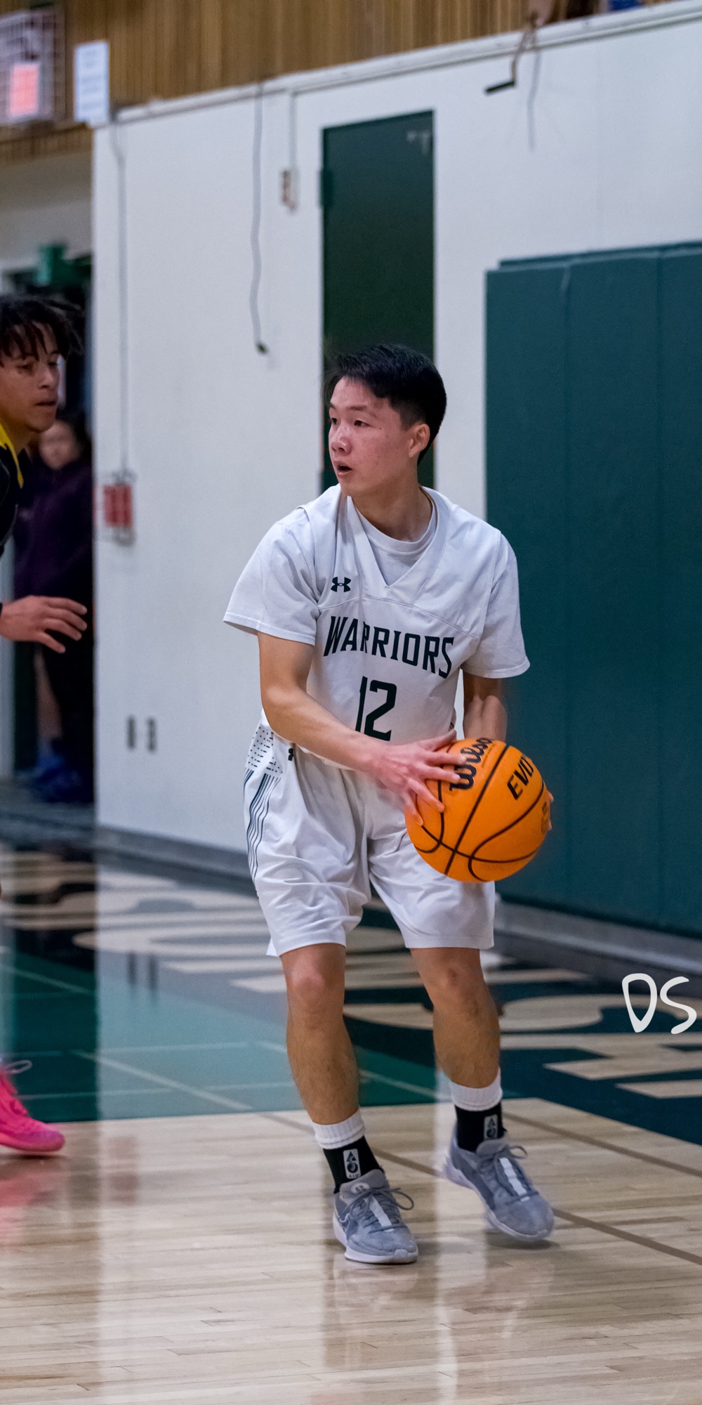 Jadon surveying the defense for MSJ JV basketball, #12