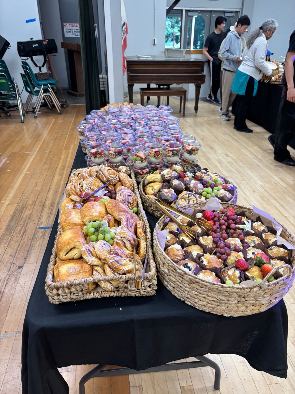 Pastry baskets at the Senior Breakfast
